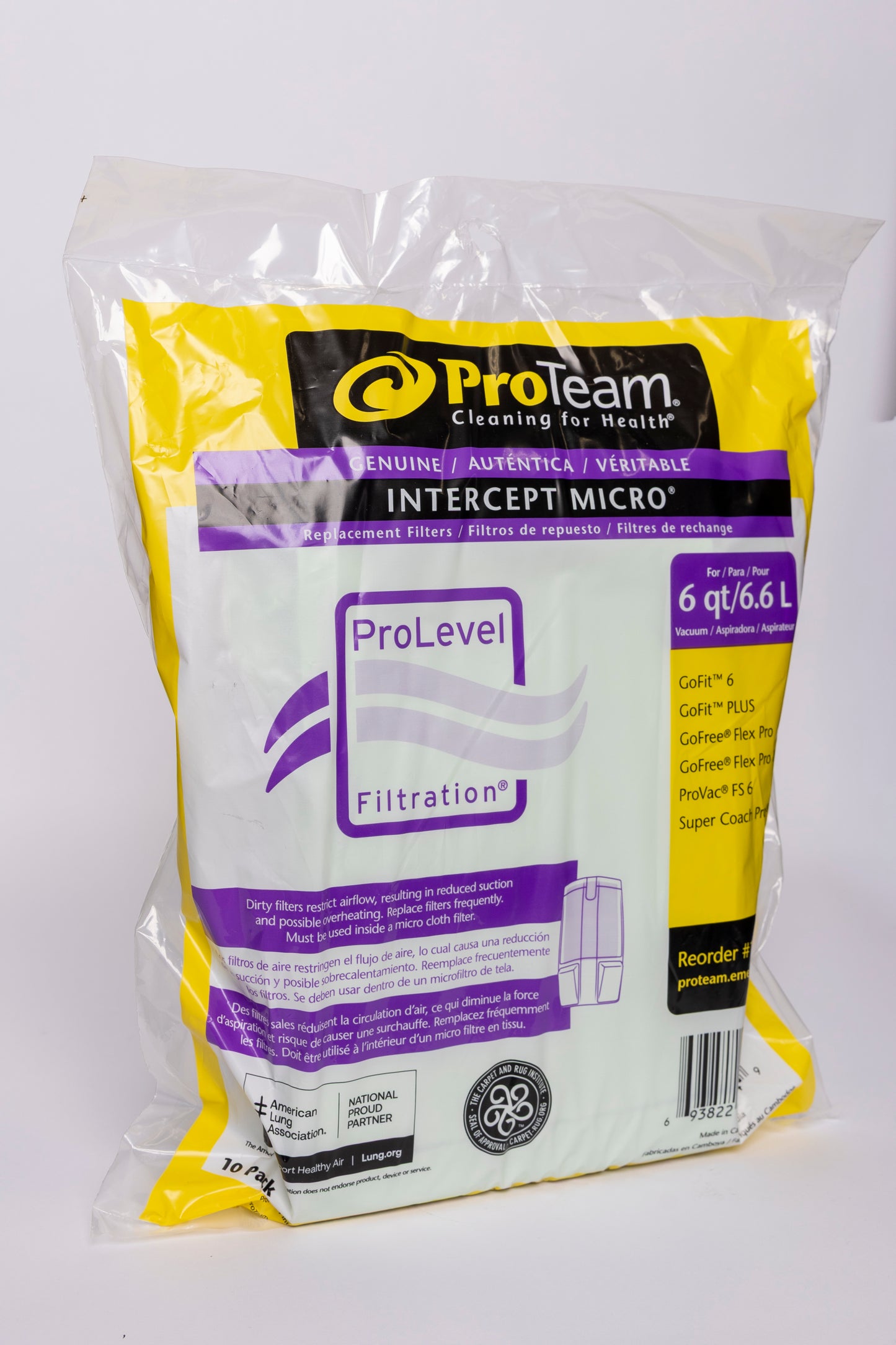 ProTeam Vacuum Filter Pack 6qt/6.6L