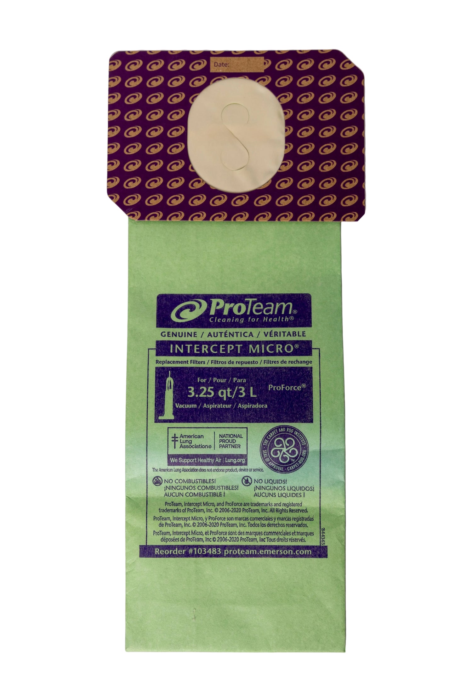 ProTeam Vacuum Filter Pack 3.25qt/3L